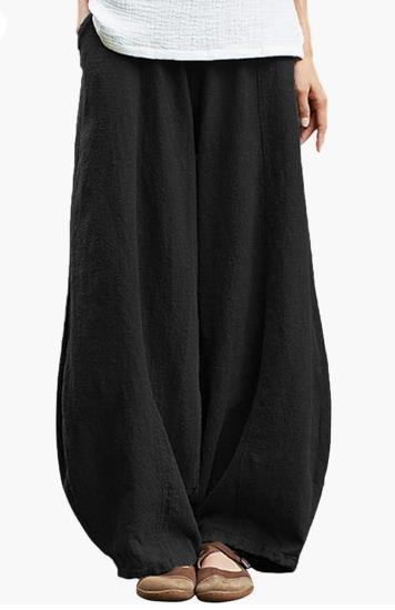 Damen Leichte und luftige Palazzo-Hose mit weitem Schnitt WW