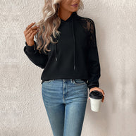 Damen Kapuzenpullover mit eleganter Spitzen-Details WW