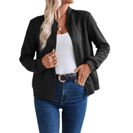 Damen leichte Steppjacke mit hohem Kragen und durchgehendem Reißverschluss WW