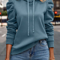 Damen sportlicher Hoodie mit Puffärmeln WW