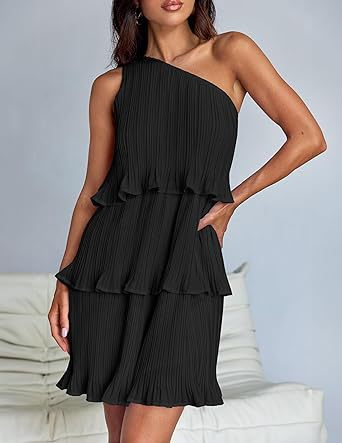 Damen Festliches Plissee Kleid mit asymmetrischem Schnitt WW