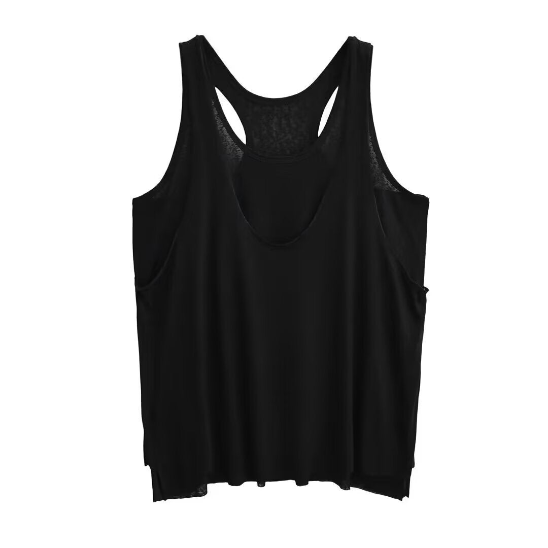 Damen sportliches Tanktop mit asymmetrischem Rückendesign WW