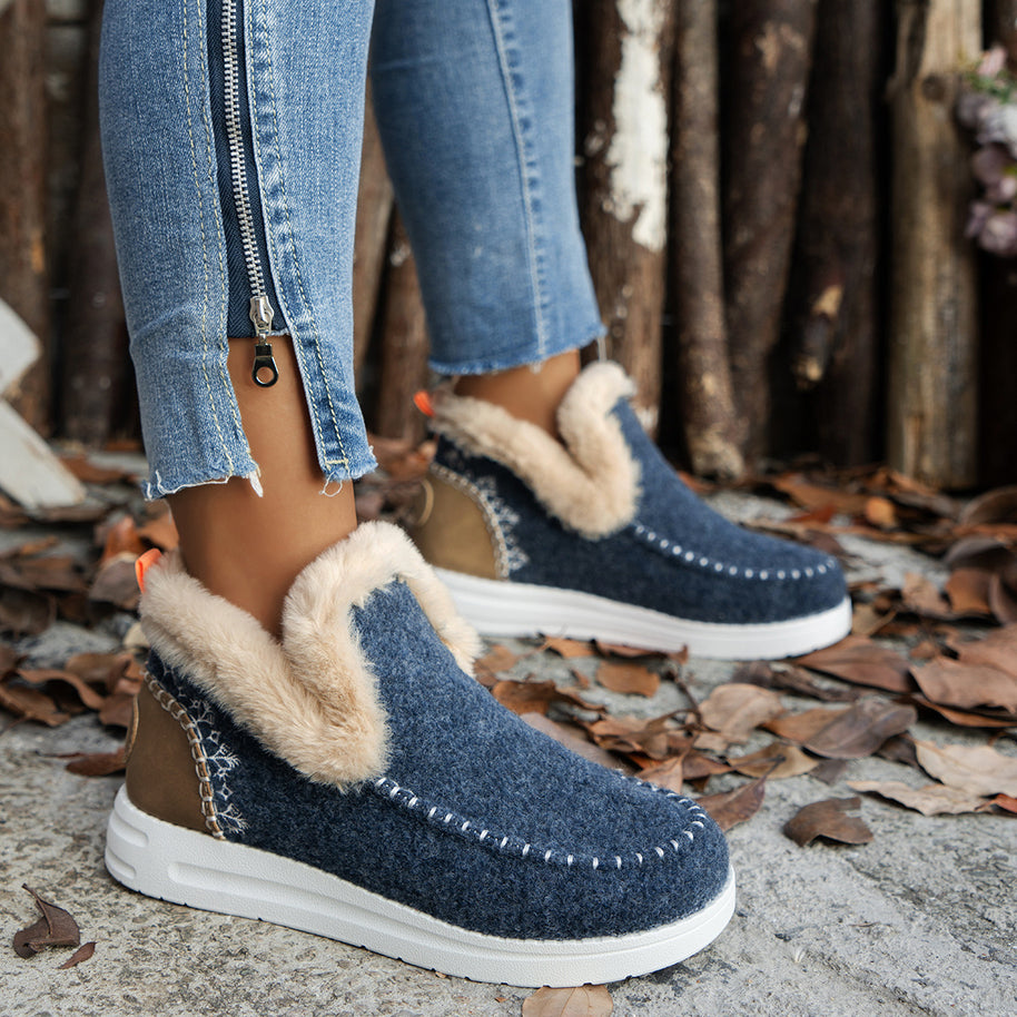Damen Bequeme gefütterte Sneaker mit elegantem Klettverschluss und rutschfester Sohle WW