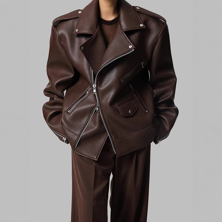 Damen Bikerjacke aus hochwertigem Leder WW
