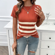 Damen gestreiftes Strickoberteil WW