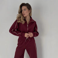 Damen Sportlicher Trend-Hoodie und Jogger Set WW