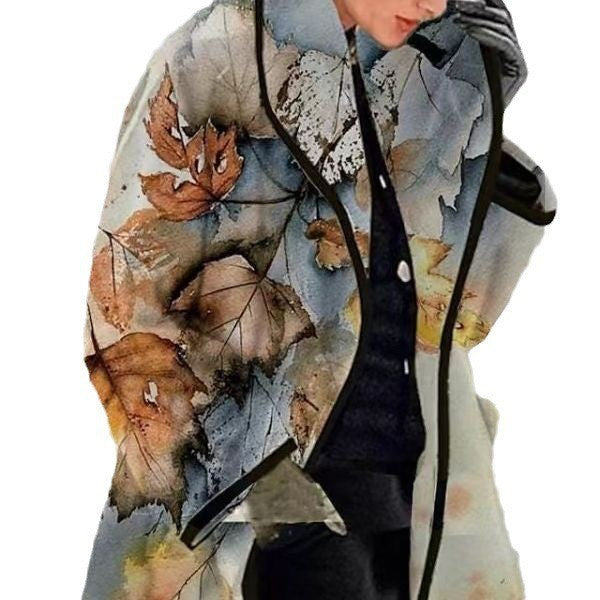 Damen Modischer Oversized Mantel mit geometrischem Design WW