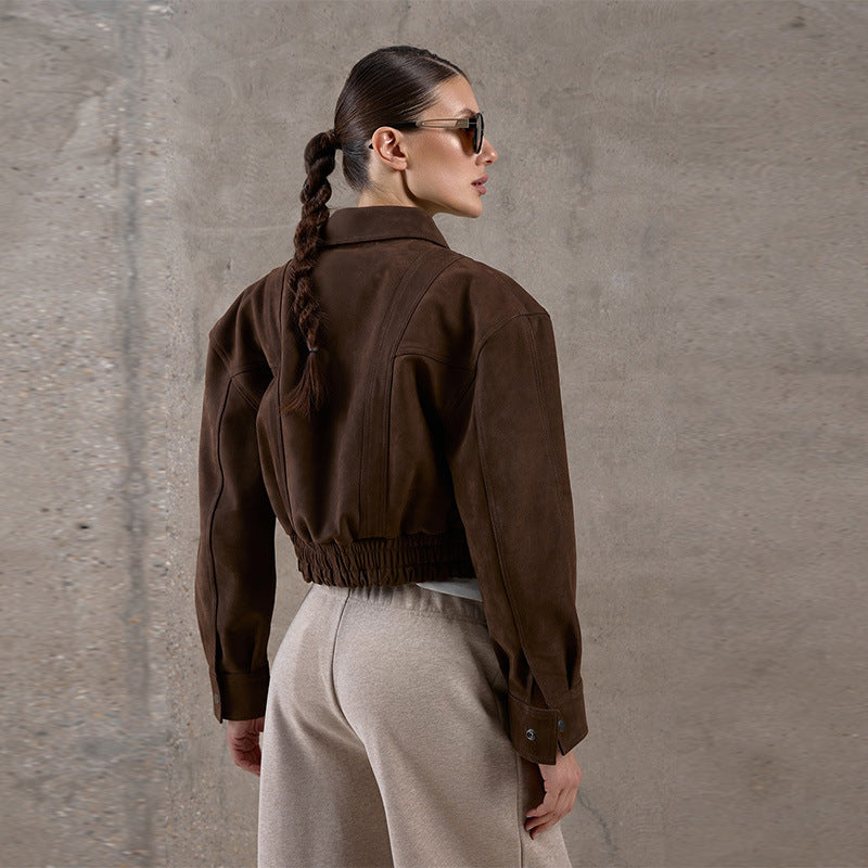 Damen Snacklederjacke mit lässigem Schnitt WW