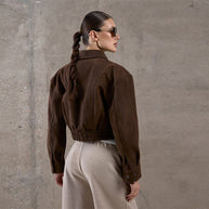 Damen Snacklederjacke mit lässigem Schnitt WW