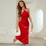 WW | Satin Slip Sexy Abend Lang Kleid