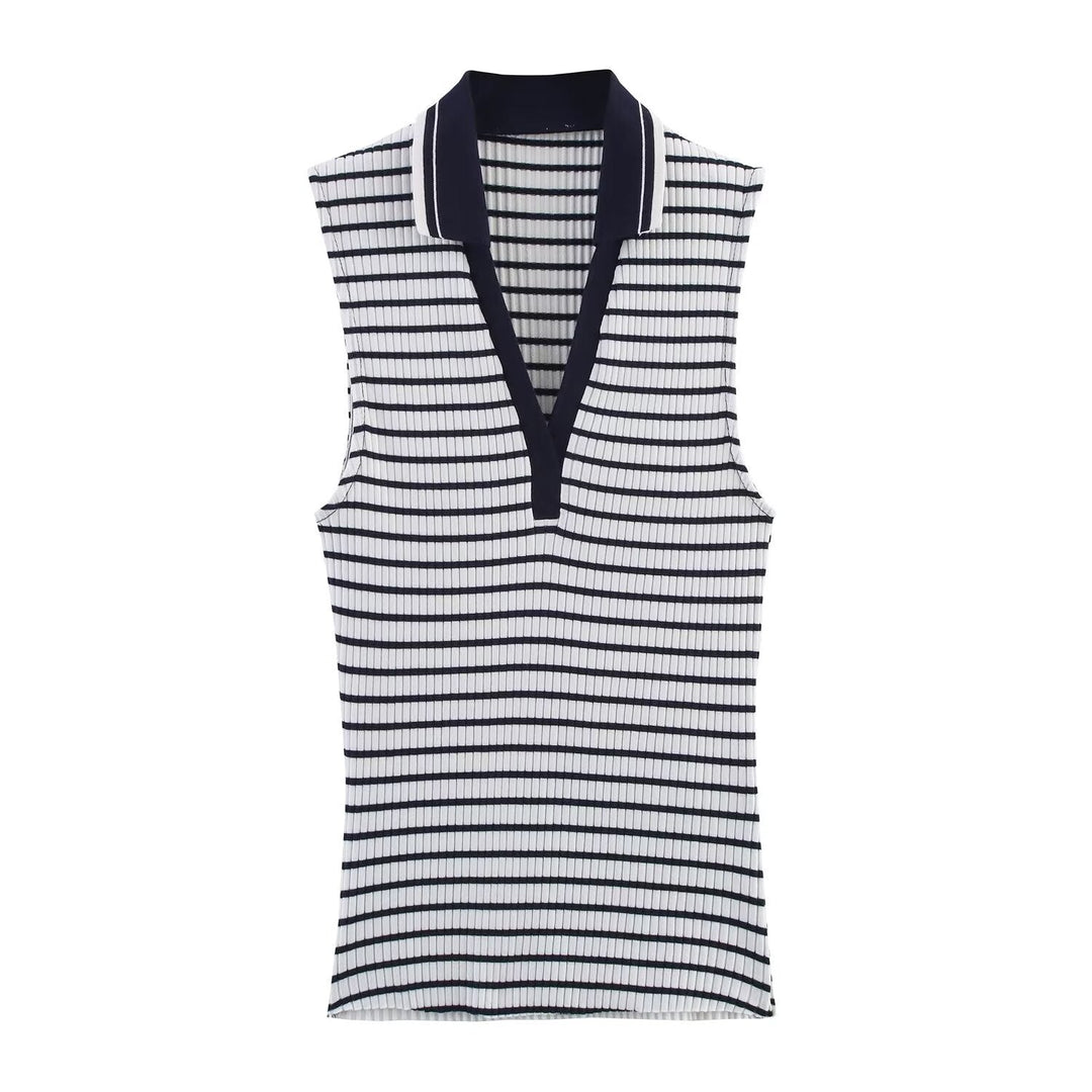 Damen Poloshirt mit dekorativem Stehkragen und sportlichem V-Ausschnitt W&W Mode