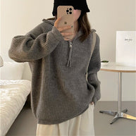 Damen kuscheliger Hoodie mit hochschließendem Reißverschluss WW