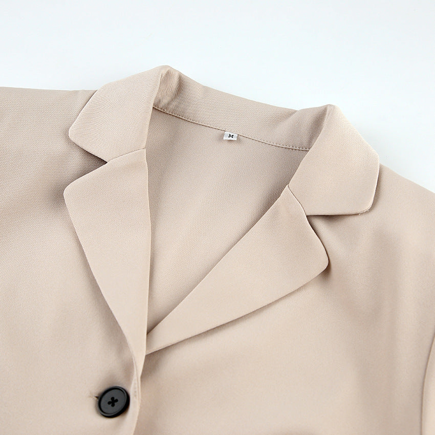 Damen schickes Anzug-Set mit eleganten Federn an den Ärmeln und hohem Bund WW