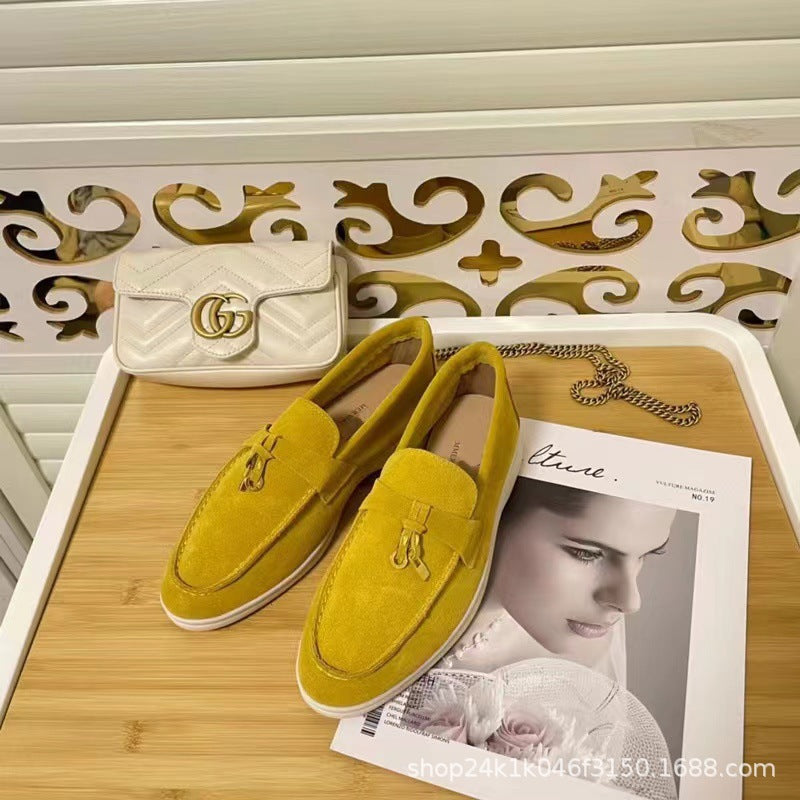 Damen Wildleder-Loafer mit dekorativen Tasseln