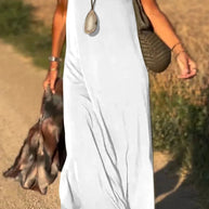 Damen Maxikleid mit eleganter V-Form und qualitativ hochwertigem Obermaterial WW