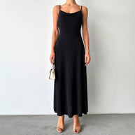 Damen Maxikleid mit raffiniertem Schlitz und verstellbaren Spaghettiträgern W&W