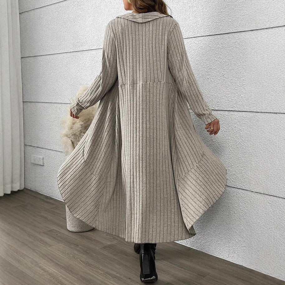 Damen Strickjacke mit asymmetrischem Saum und modischer Schnalle WW