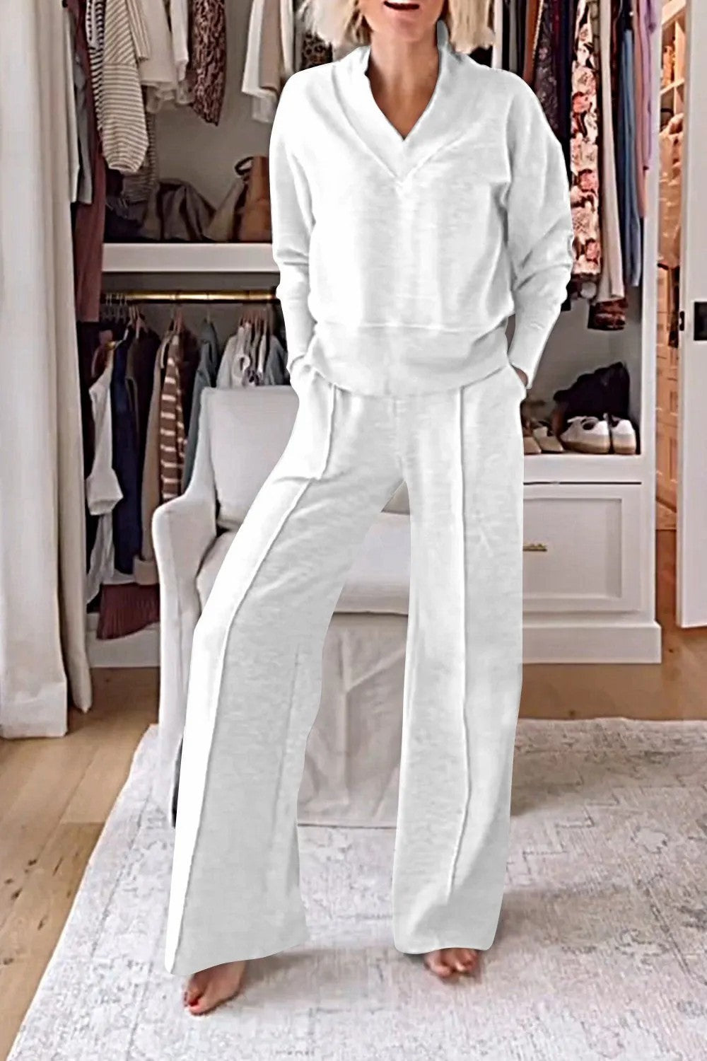 W&W Mode | Lockeres Oberteil und Hose mit weitem Bein Set