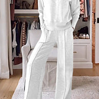 WW | Lockeres Oberteil und Hose mit weitem Bein Set