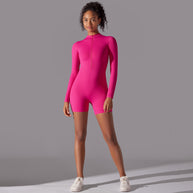 Damen Ripp-Strandanzug mit Rundhalsausschnitt und Reißverschluss WW