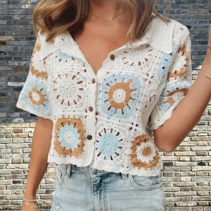 Damen Strickjacke im einzigartigen Granny-Quadrat-Muster WW