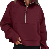 Damen Sportlicher Hoodie mit hohem Kragen WW