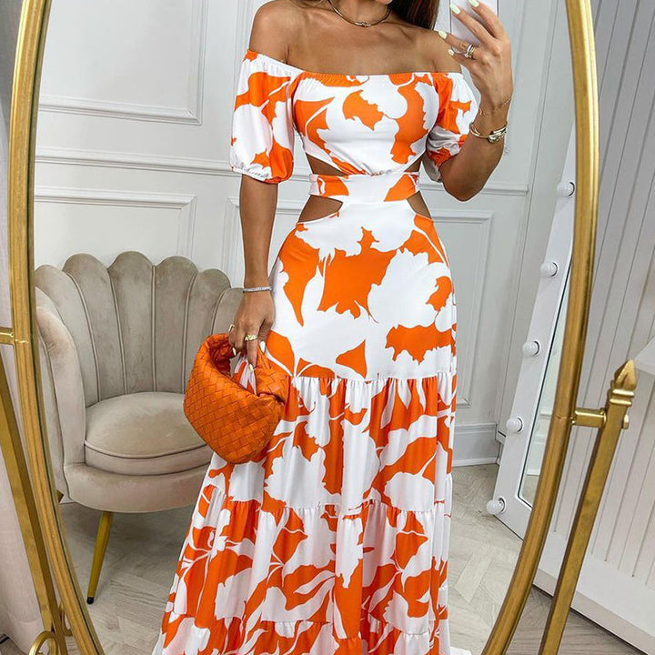Damen Maxikleid mit raffiniertem Cut-Out und floralem Muster W&W Mode