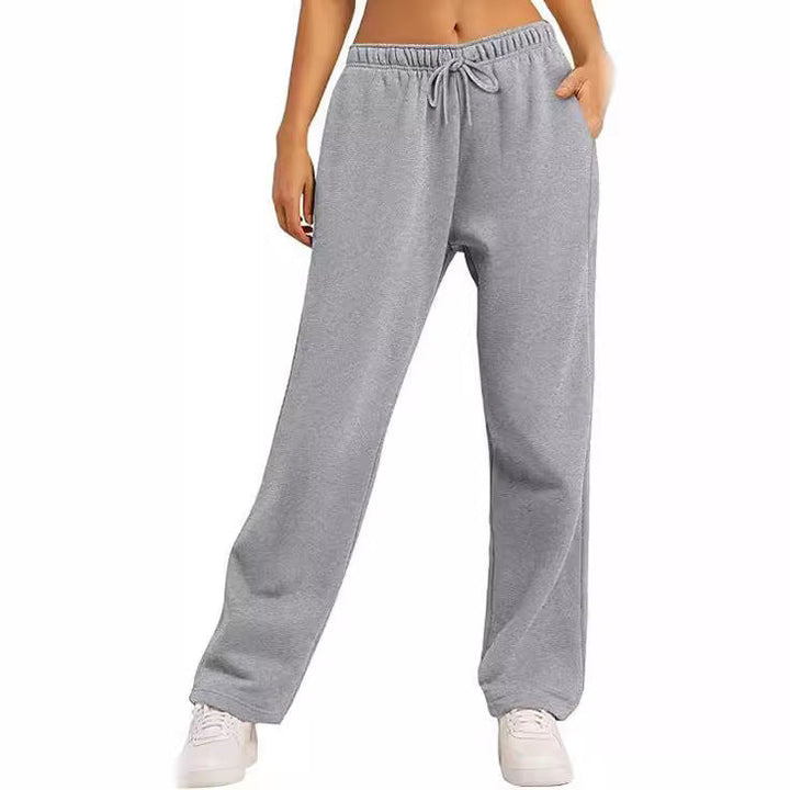 Damen Bequeme Freizeithose mit elastischem Bund und seitlichen Taschen W&W Mode