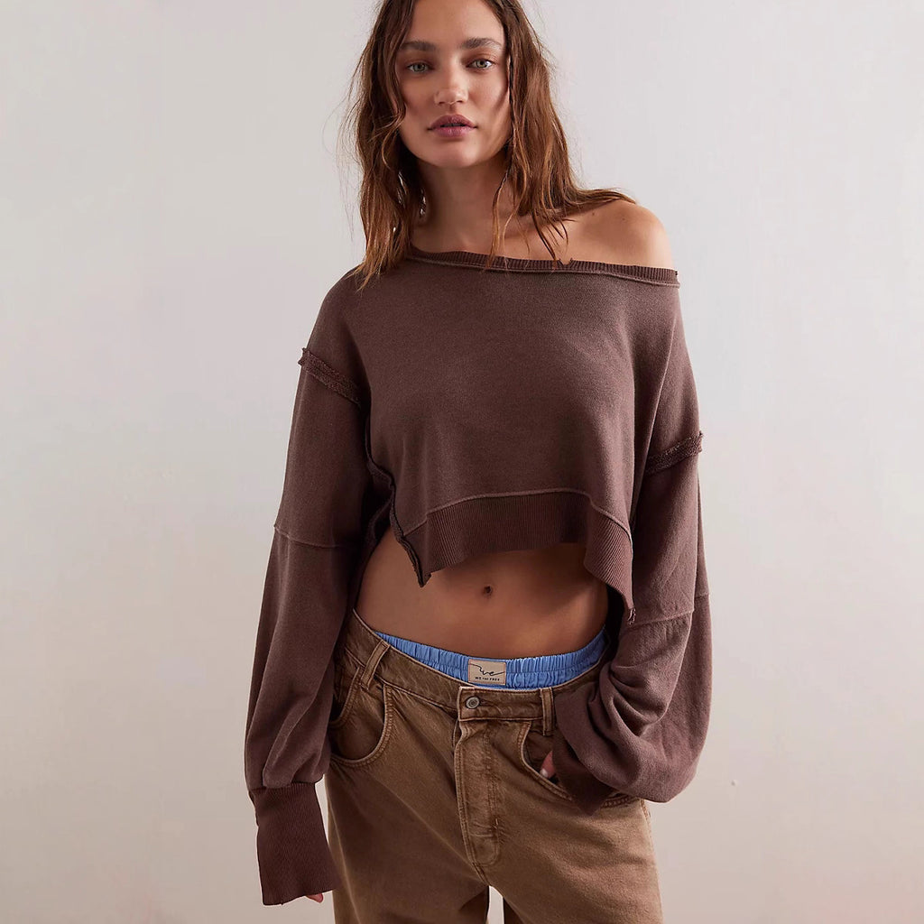 Damen lässiger Oversized Pullover WW
