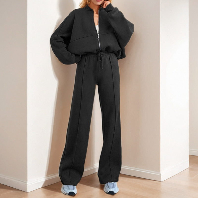 Damen lässiger Zweiteiler mit oversized Hoodie und eleganter Hose WW