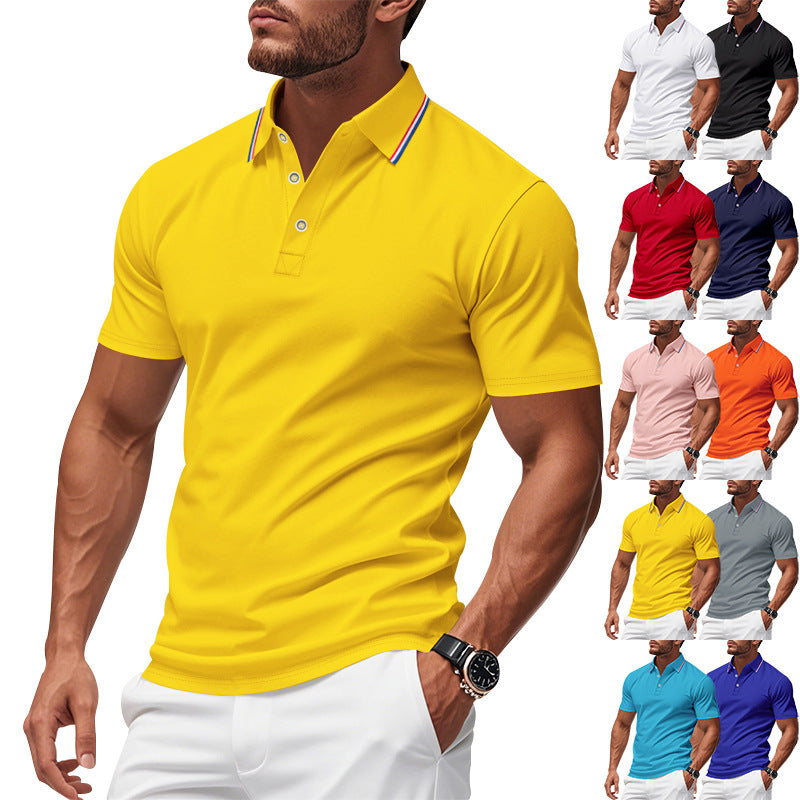 Herren modisches Poloshirt mit kontrastierendem Kragen und atmungsaktivem Material WW