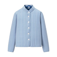 Damen Steppjacke mit floralen Mustern und elegantem Kragen WW