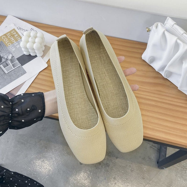 Damen atmungsaktive Ballerinas aus flexiblem Stoff WW