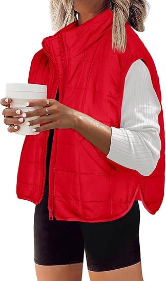 Damen Steppweste mit hohem Kragen und praktischen Seitentaschen WW