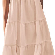 Damen Luftiges Sommerkleid mit Spitzenbesatz und weit geschnittenem Saum WW