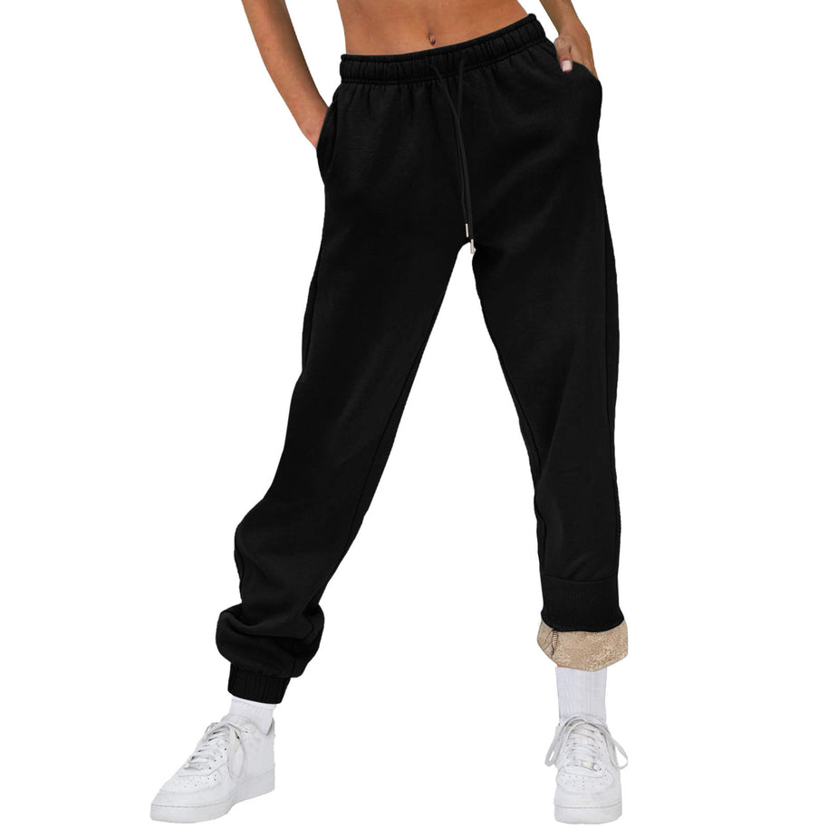 Damen Bequeme Freizeit-Hose mit Kordelzug und stilvollem Bündchen WW