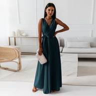 WW | Kleid für Frauen Lang Bis Zu Den Knöcheln mit V-Ausschnitt