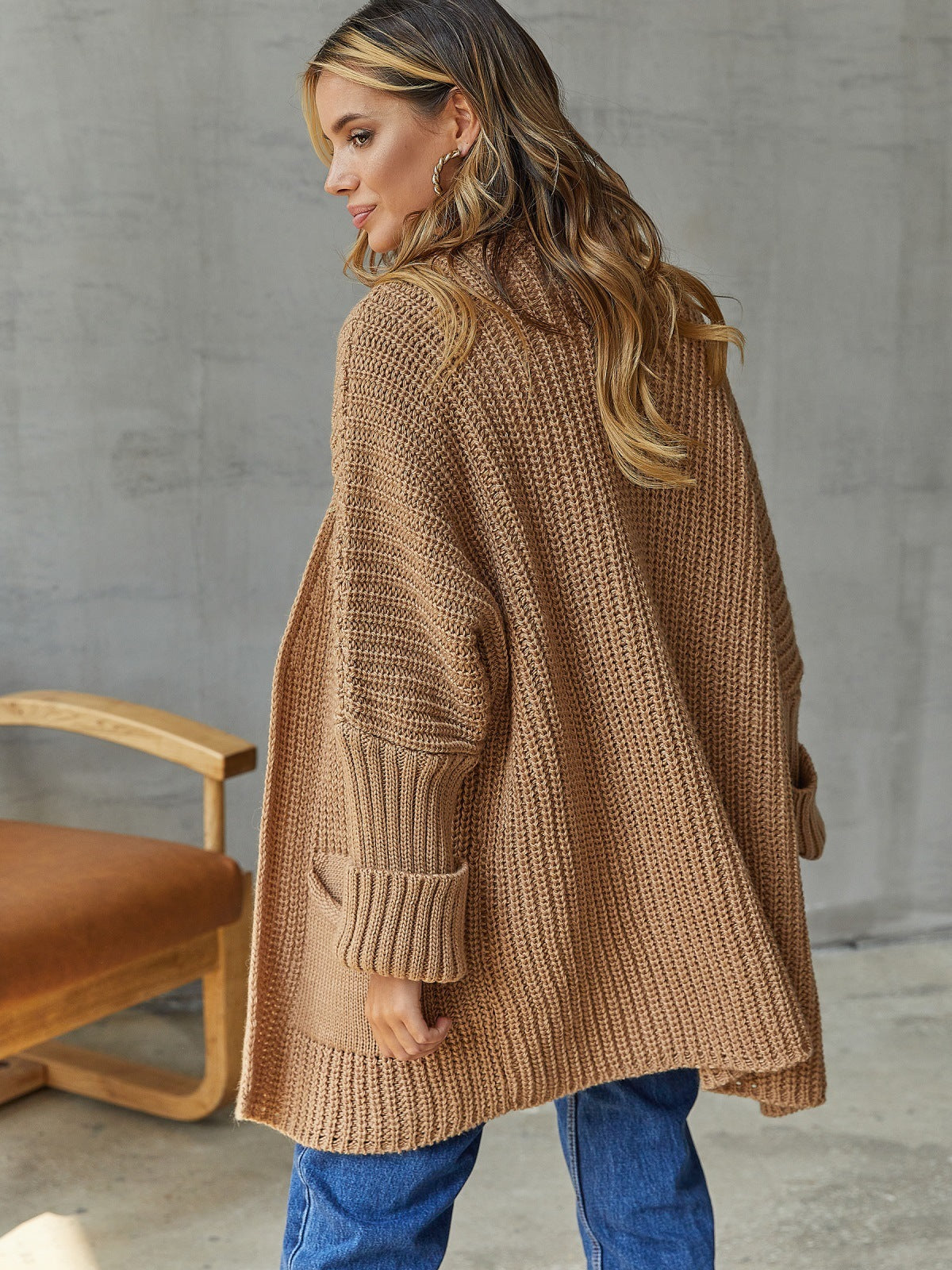 WW | Übergroßer Strickstrickjacke Für Komfortable Styles
