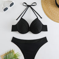 Damen Push-Up Bikini mit raffiniertem Rippendesign WW