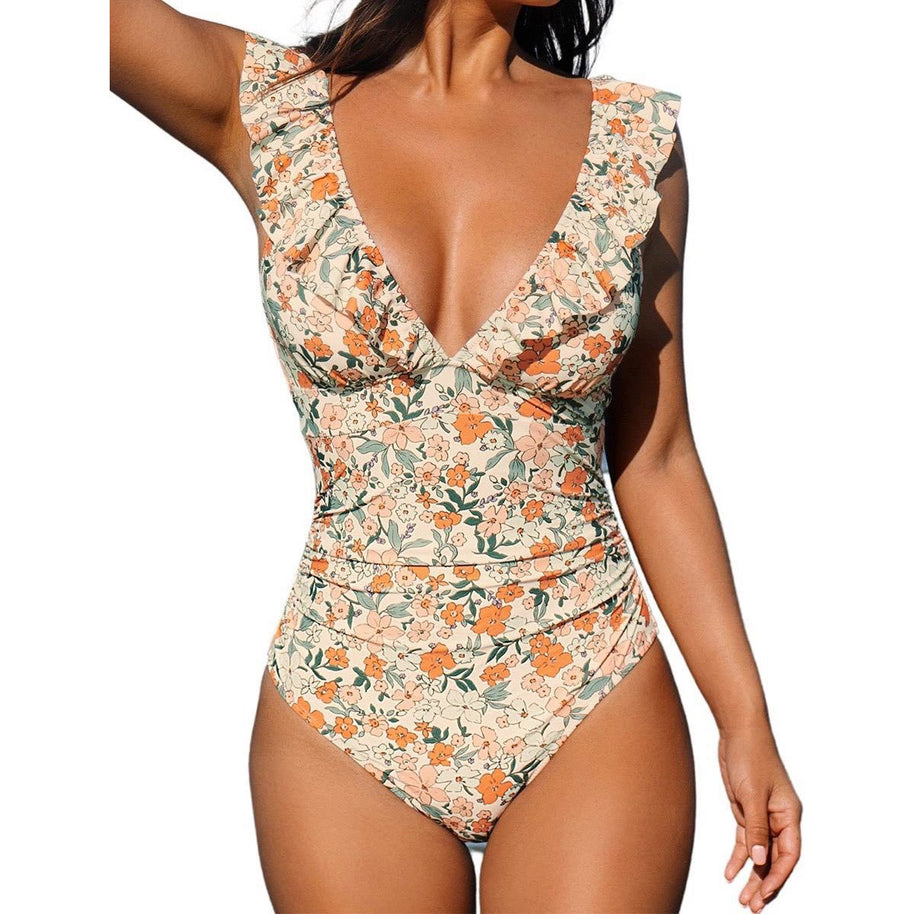 Damen Badeanzug mit Rüsche WW
