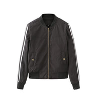 Damen sportliche Bomberjacke mit modischen Seiteneinsätzen und elastischen Bündchen WW