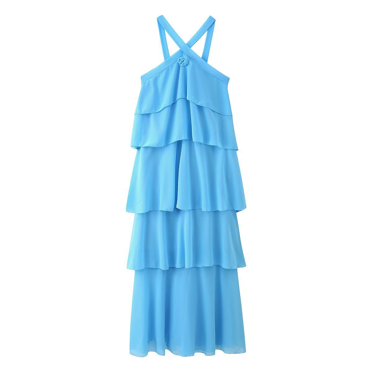 Femme Gestuftes Chiffon Maxi-Kleid WW