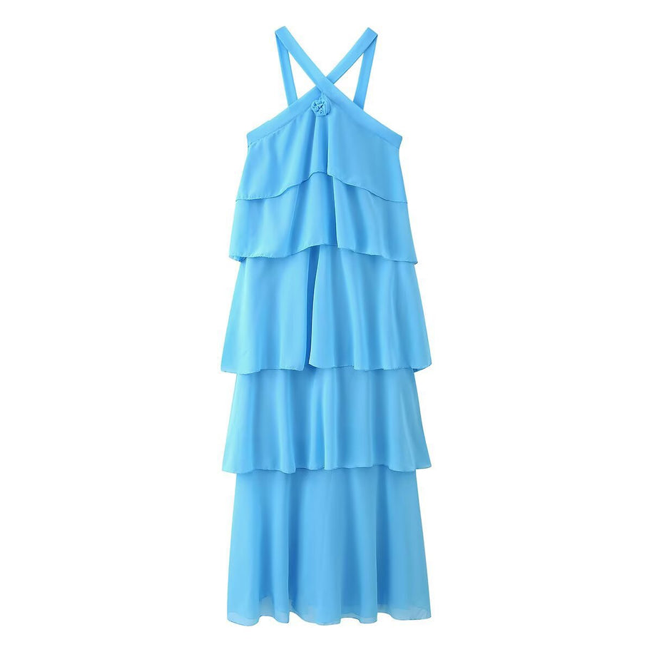 Femme Gestuftes Chiffon Maxi-Kleid WW