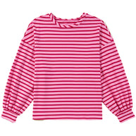 Damen lässiges Sweatshirt mit weit geschnittenen Ärmeln und modernen Streifen WW