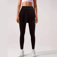 Damen Sportliche Leggings mit integriertem Rock WW