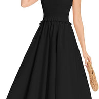 Damen elastisches Maxikleid mit Rüschendetails und geschmeidigem Material WW