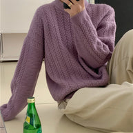 Damen Strickpullover mit strukturierter Zopfmusterung und lässigem Schnitt WW