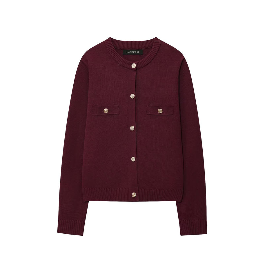 Damen Strickjacke mit elegantem Knopfdesign und praktischen Taschen WW