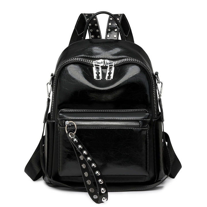 W&W Mode | Rucksack - Silber - Hochwertiges Leder mit Polyester-Futter