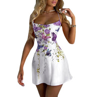 Damen Mini-Kleid mit tailliertem Schnitt und Spagettiträgern WW
